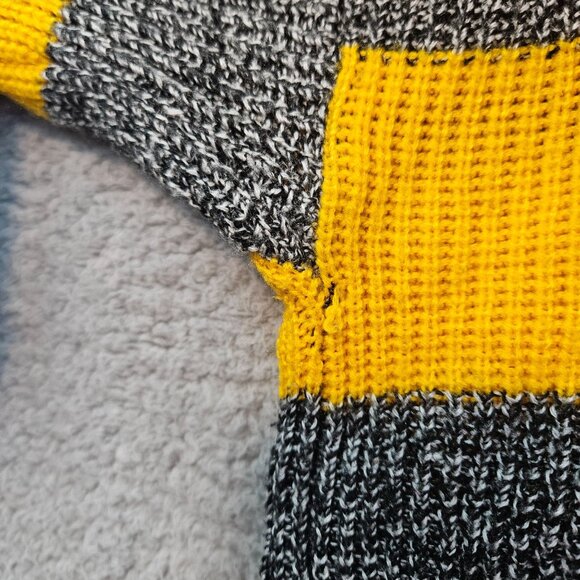 Vintage Gitano Knits Striped Sweater Dress Cowl Neck Gray-Multi large - Picture 7 of 8